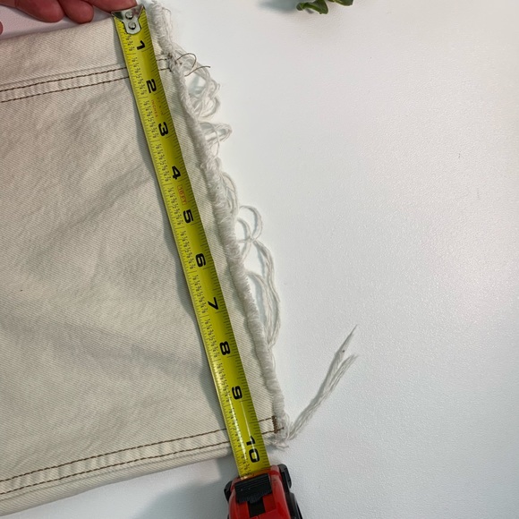 PacSun Wide Leg Carpenter Ultra High Waist Cream Color Jeans Size 27 - Picture 12 of 16